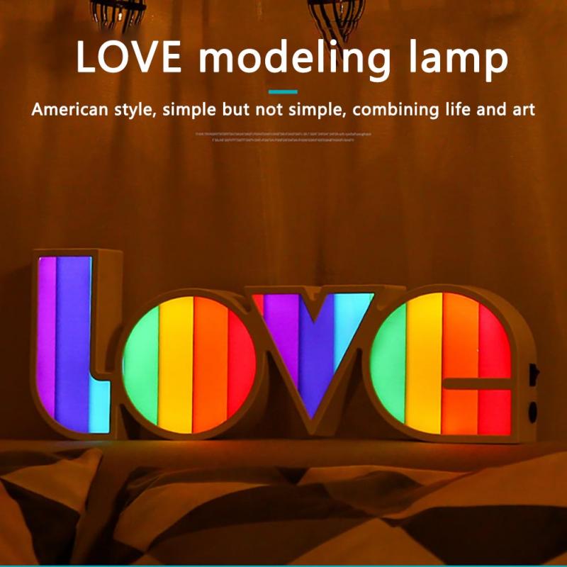 Luces LED de amor con alfabeto, lámpara creativa para decoración de de boda, ambiente romántico para el hogar
