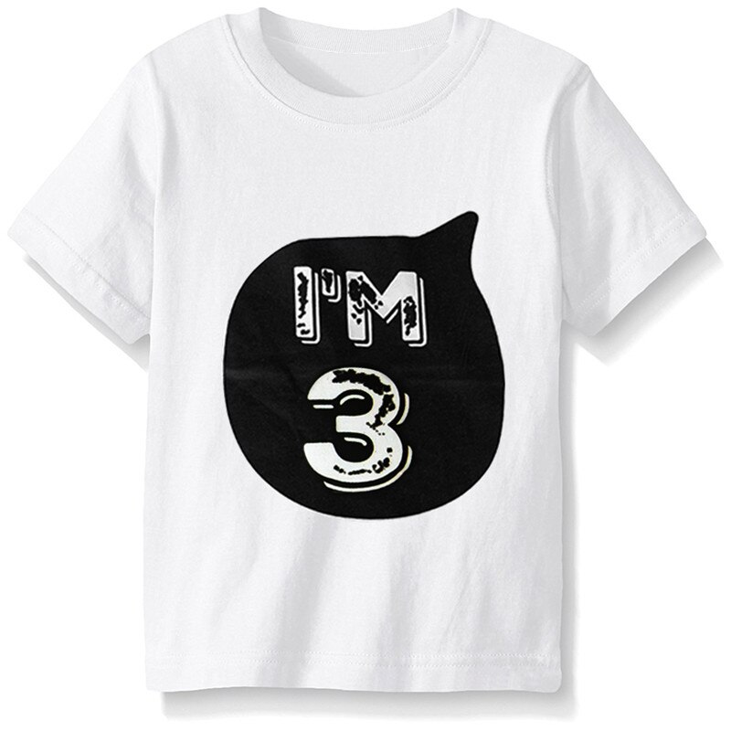 Nummer 1 2 3 4 Print Kids Tshirt Jongen Meisje T-shirt Voor Kinderen Peuter Jongen Kleding Top Tees meisje Verjaardag Wit Tee