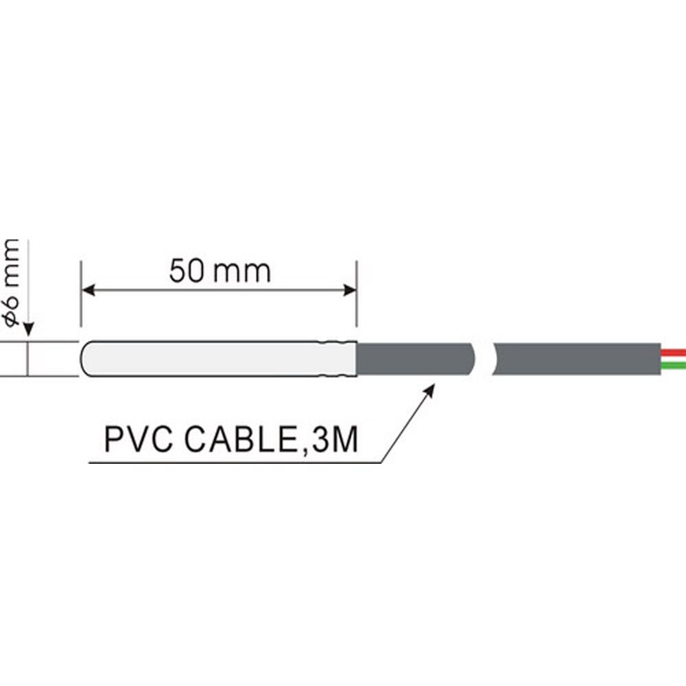 Ntc 10k temperatursensor med 3m kabel b = 3950 til sol -serie vandvarmer -controllere i serie