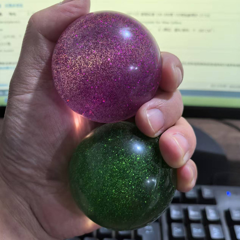 2PCS Bouncy Balls Party Favors For Kids Large 55MM Glitter Marbleized Balle Rebondissante Birthday Classroom Prizes: Brown