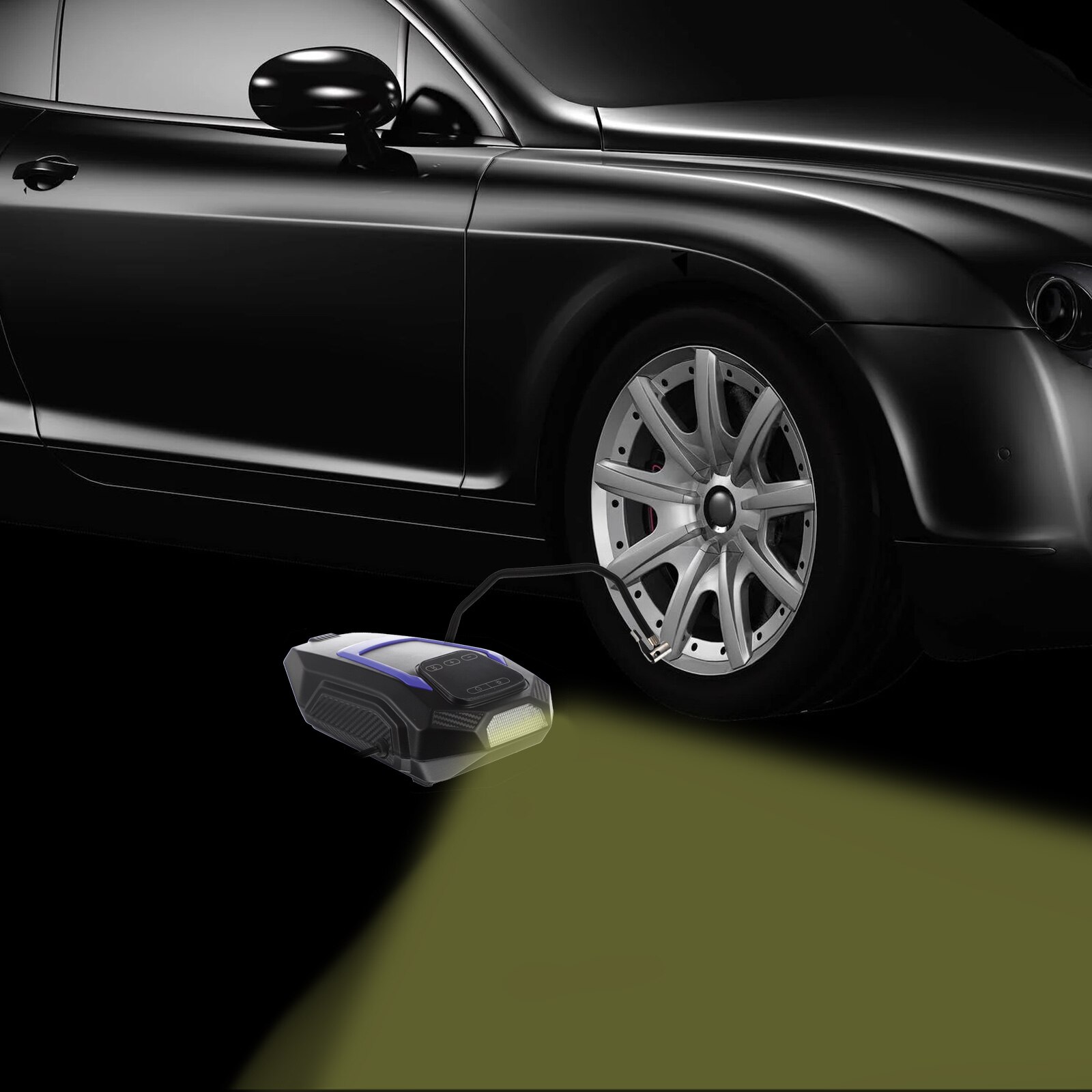 1pc Electric Air Compressor 22 Cylinder Air Pump with Digital Pressure Meter