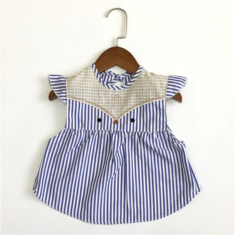 sommer Baby Lätzchen Baumwolle Cartoon Fox Fütterung Kleidung Kinder Zeichnung Kleidung Prinzessin Kleid