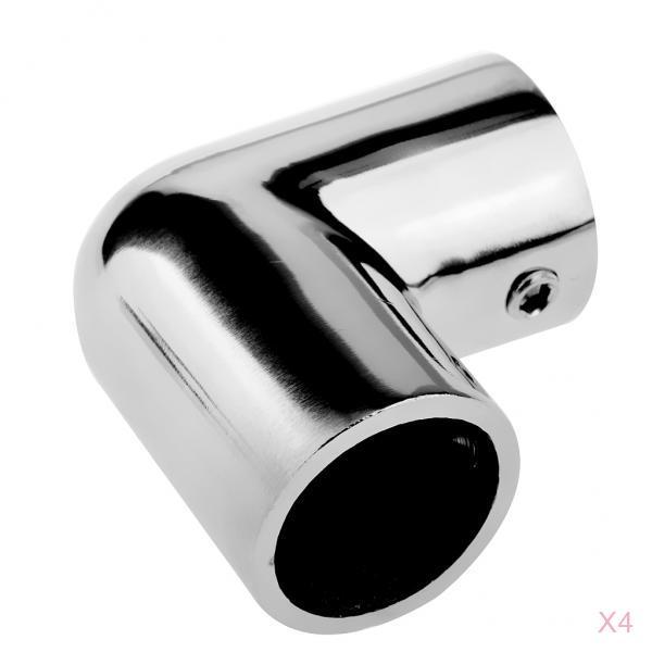 4pcs Boat Marine Hand Rail Fitting 90 Degree Elbow 316 Stainless Steel 22mm