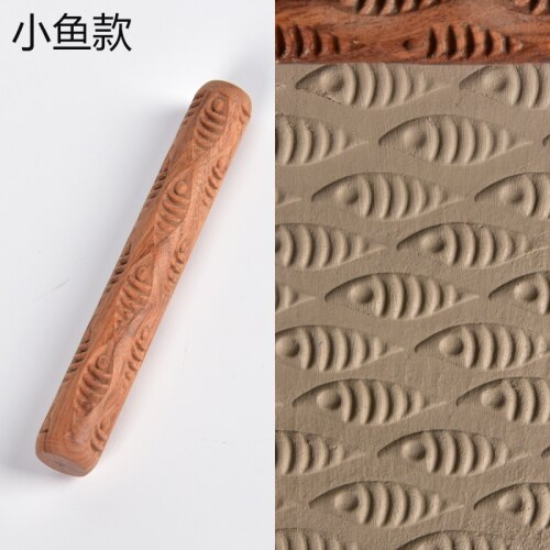 Rodillo de barro con textura de madera, herramientas de cerámica, talla de alfarería, patrón en relieve, varilla en relieve, rollo de barro, 5 uds.: A