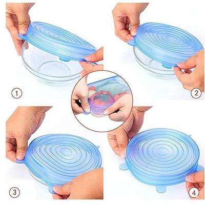 Couvercle alimentaire en Silicone, 12 pièces, rectangulaire, réutilisable, extensible, ajustable