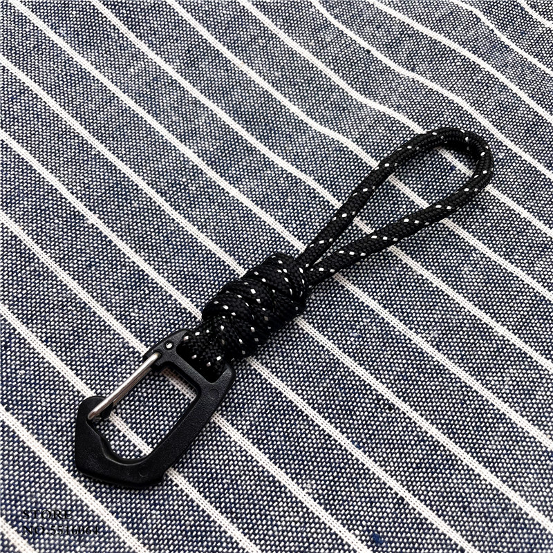 LLavero de Paracord para exteriores, cordón de nailon trenzado, cuerda de paracaídas de alta resistencia, mosquetón, llavero para mochila de teléfono: Blanco