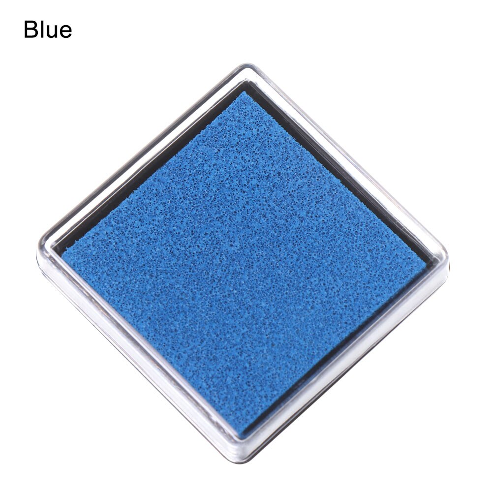 1PC Colorful Ink Pad Printing Oil Stamp Pads Fingerprint Square Inkpad Sponge Scrapbooking Drawing Toys DIY Office School Supply: Blue