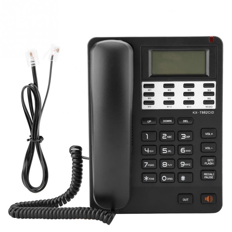 Office Landline Telephone DTMF\FSK Dual System for Home Hotel Wired Desktop Phone Telephone Digital LCD Screen Display