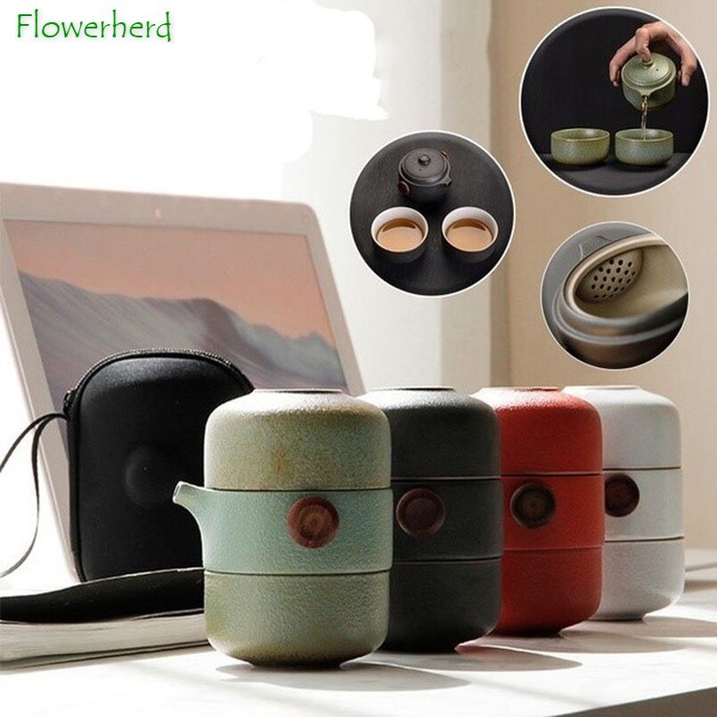 Porcelana ceramiczna czajniczek i filiżanki robić herbaty biuro podróży zestaw robić herbaty Kung Fu Teaware Wykonany ręcznie przenośny chińnarty zestaw robić herbaty dzbanek na herbatę i zestaw filiżanek