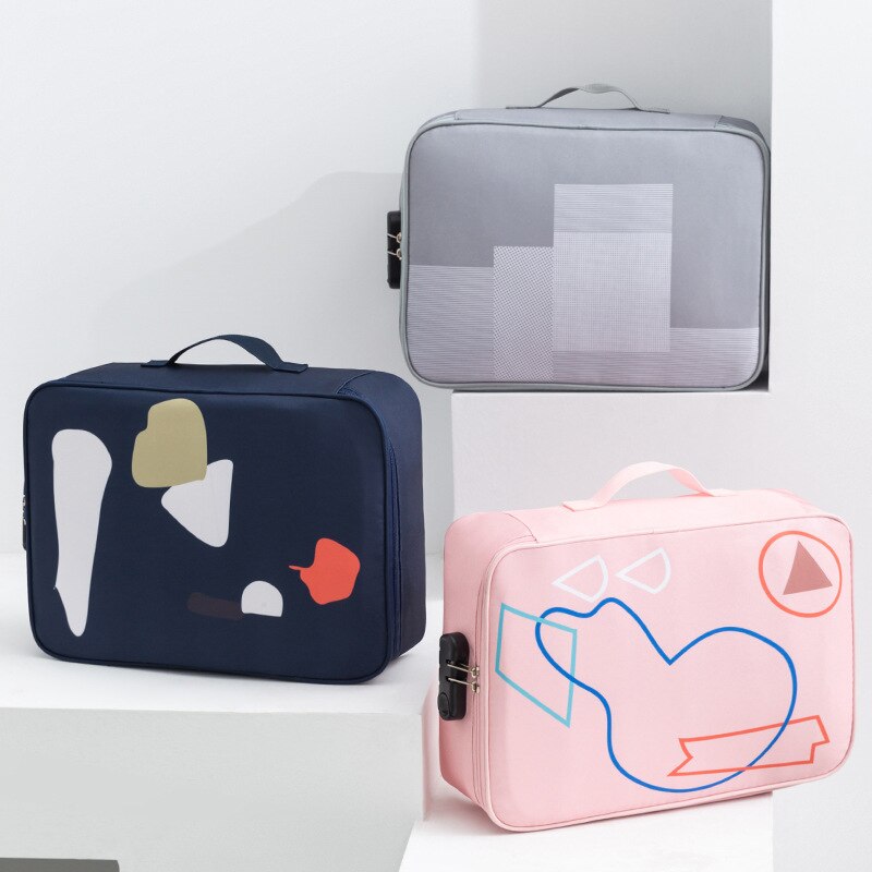 Porte-documents étanche de grande capacité pour hommes, pochette de documents A4, sacs à main d'affaires, certificat d'organisation du téléphone, sacs à serrure combinée