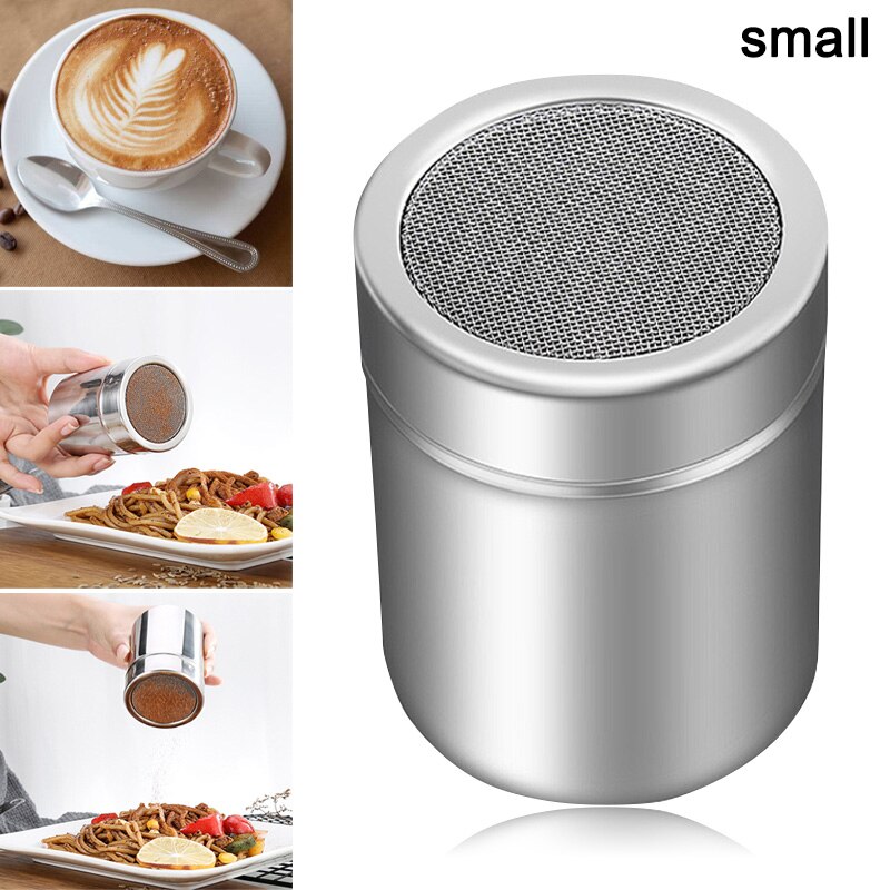 Chocolade Shaker Deksel Rvs Icing Suiker Meel Cacaopoeder Koffie Zifter Koken Tool MDJ998: s