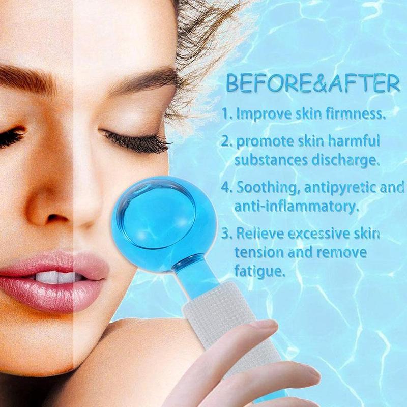 2Pcs Energie Massage Ijs Bal Rimpel Remover Schoonheid Cooling Bal Glas Globes Gezicht Bloedsomloop Crystal Ice Globes