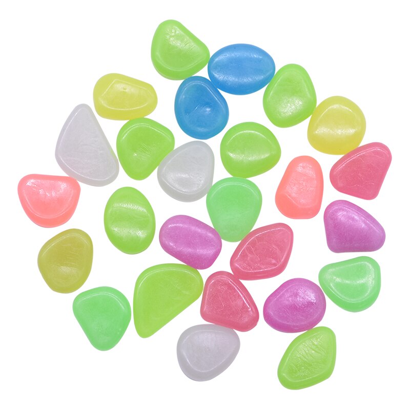 50 sztuk świecące w ciemności kamienie żywica sztuczne brukowiec kamyki świetlny głaz kamień na ścieżka ogrodowa ozdoba robić akwarium ryb