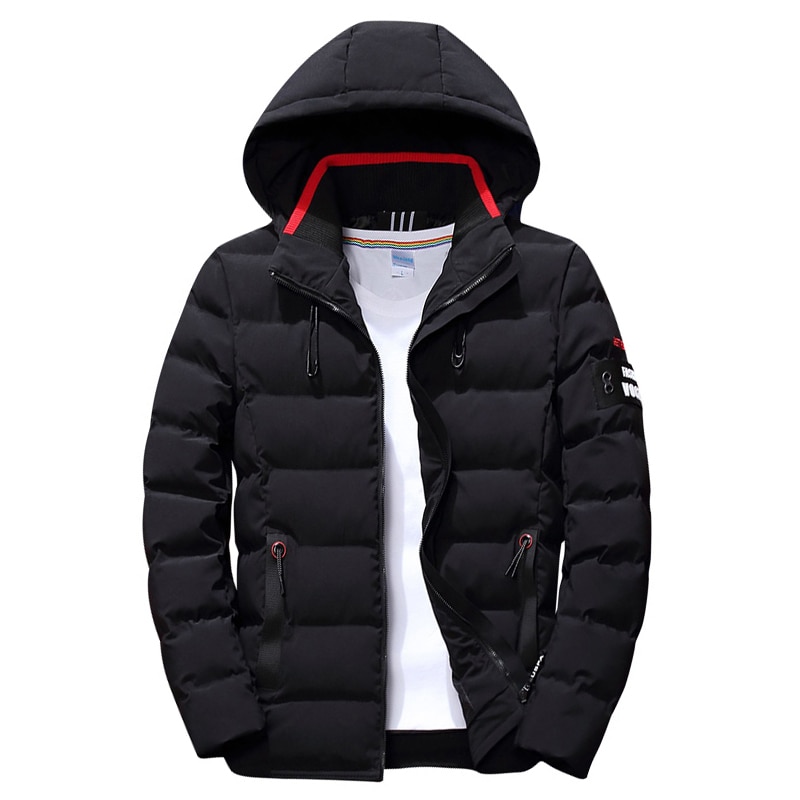 Herre dunmerke høst vinterjakke parka kåpe hette varm herre vinterfrakk fritidsfrakk 4xl parkas dun herre