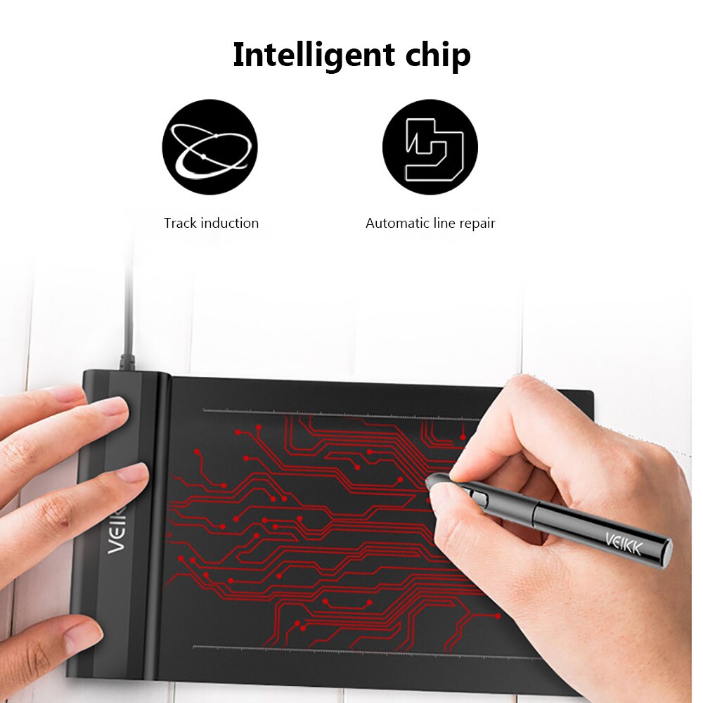 S640 Digital Graphics Drawing Tablet 6*4 inch Pen Tablet+8192 Levels Pressure Passive Pen 5080 LPI One-Touch Eraser Hand Painted