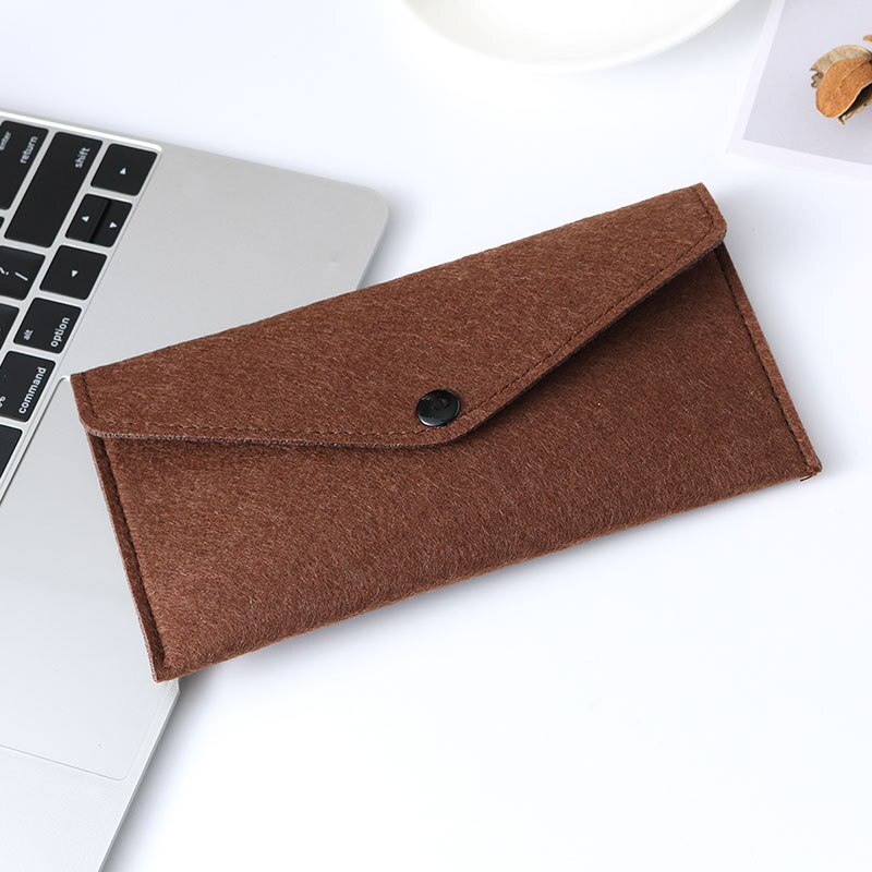 Felt Simple Envelope Wallet Multiple Uses High capacity Bags Big Size for phone and shopping or diy bags: Brown