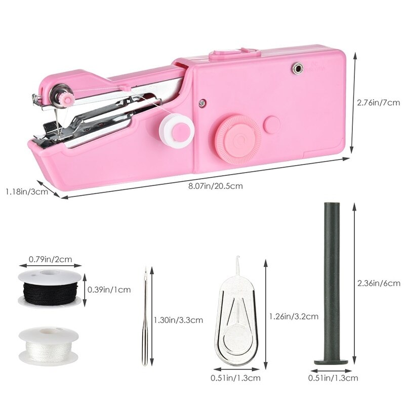 Portable Handheld Sewing Machines Kit Stitch Sew Needlework Cordless Clothes Fabrics Electric Sewing Machine with Sewing