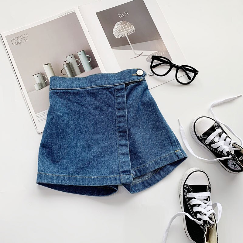 Pantaloncini di Jeans estivi 2-7T per ragazze Toddler Kid vestiti per bambini pantaloncini di gonna di Jeans carini pantaloni eleganti di moda Streetwear