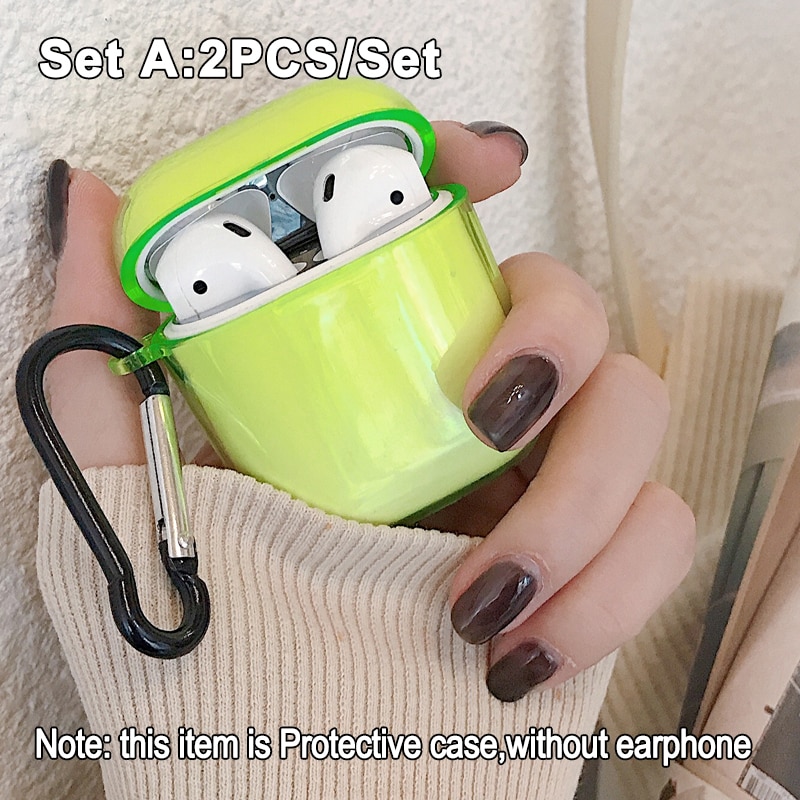 2/5PSC clear case for airpods case cute protective cover for airpods 2 with earplug Anti-lost rope sport case for airpods 2 case