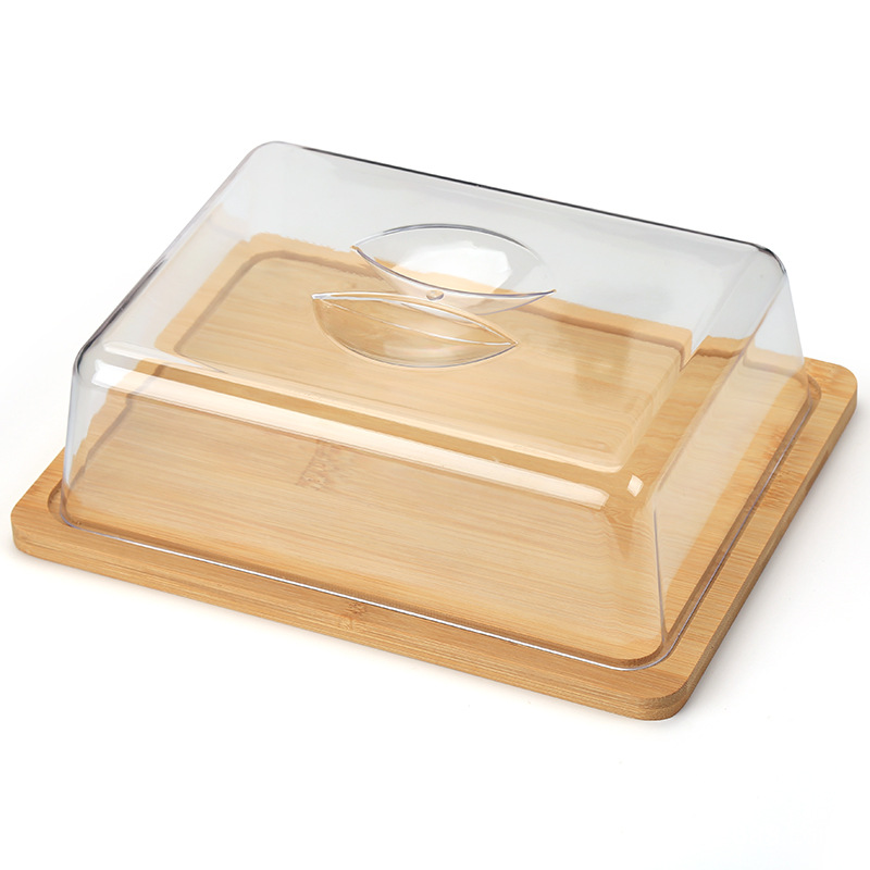 Botervloot met deksel en botermes - Set van 2 (groot en medium) - Botervlootjes met transparante kap - Opbergbakken voor boter of kaas - Ideaal keukenaccessoire voor thuiskoken/familiediners