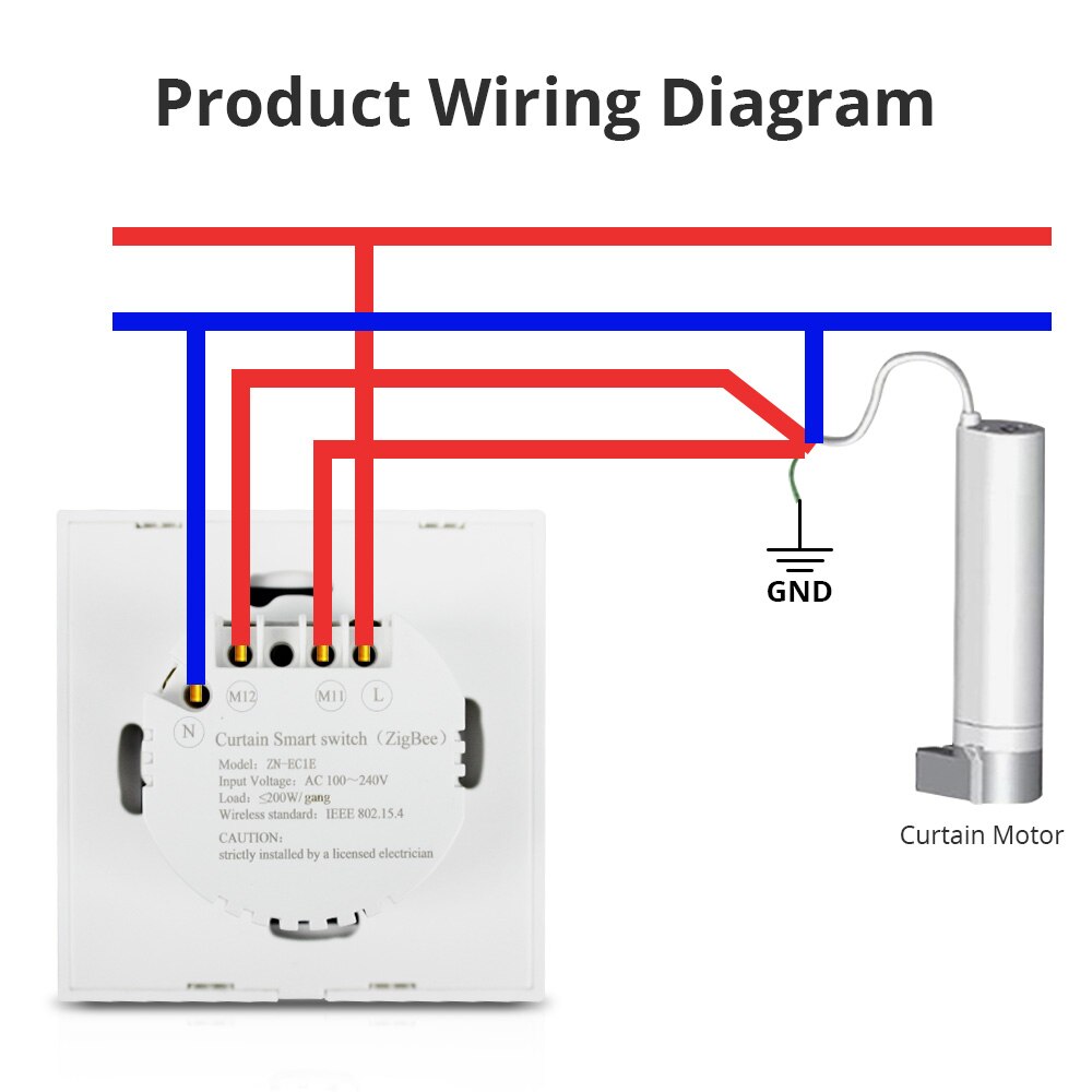 Zemismart Tuya Zigbee Smart Curtain Switches Neutral Required Roller Shade Motor Alexa Google Home Remote Control