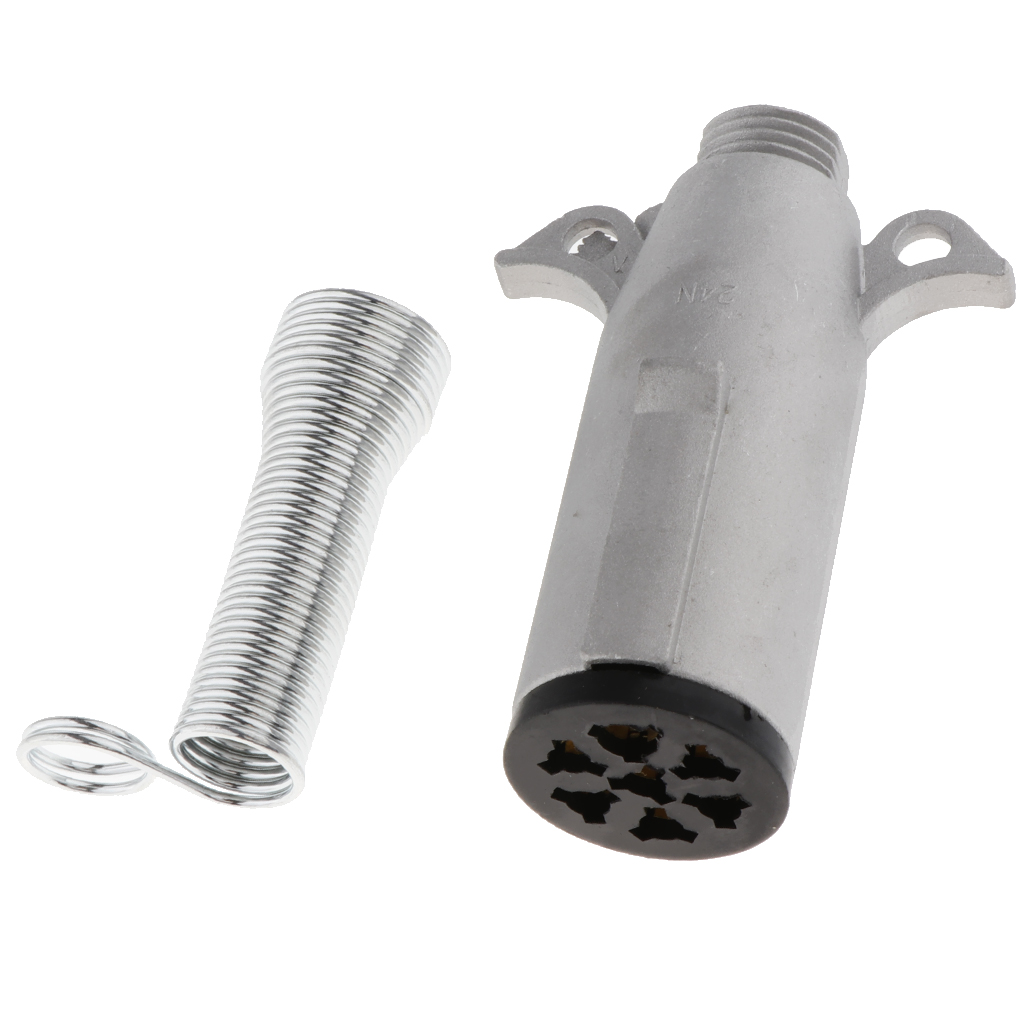 12N 7 PIN METAL PLUG RECEPTACLE -SEMI TRAILER TOWING ELECTRICS
