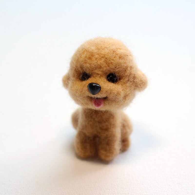 5 farver bamse nålefilt dyr diy craft kit håndlavet sød filtehund shiba inu uldfilt legetøj julefilt til børn: Stil 4