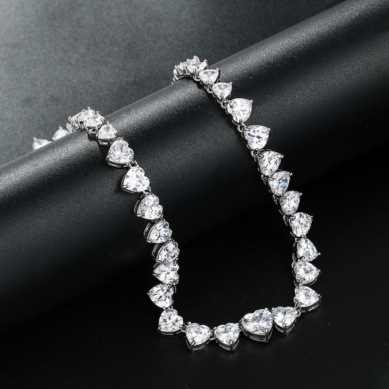 Weimanjingdian marca novas tendências gelo coração corte zircon cz deslumbrante colar de tênis fow feminino meninas jóias presentes