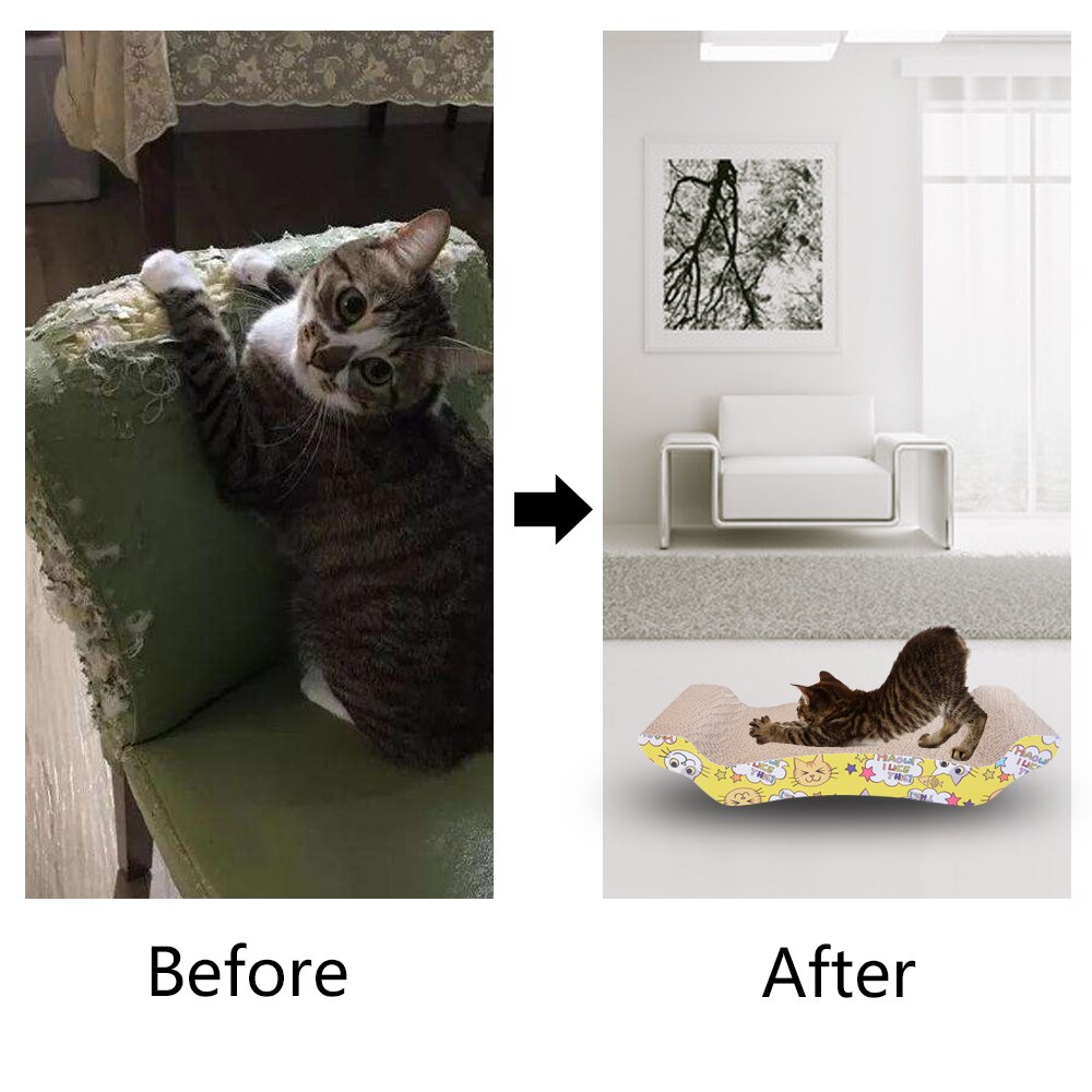 Cat Scratcher Bord Corrugated Paper Cardboard Furniture Protection Scratch