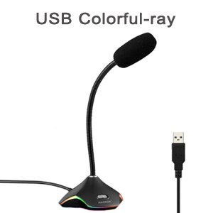 SOVAWIN, micrófono de USB de Gaming para PC, portátil, condensador omnidireccional, micrófonos con cable, luz colorida: USB Colorful-ray