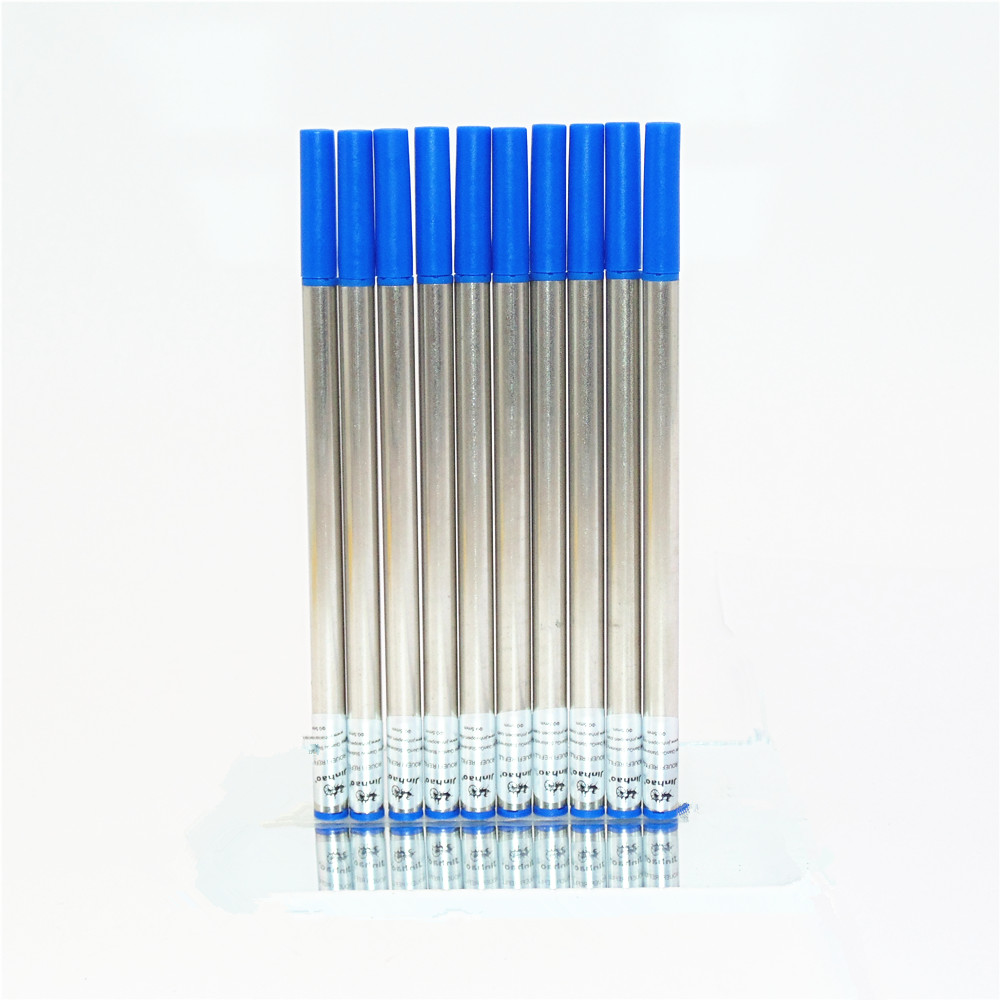 Størrelse 111mm blå sort farve blæk refills rollerball pen 0.5mm nib kontorpapir skrift