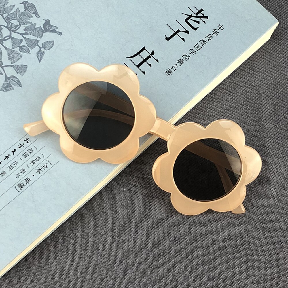 Gafas de sol con montura de flores para bebés y niños pequeños, lentes de sol Unisex con montura de flores, redondas, Anti-UV, para exteriores: D