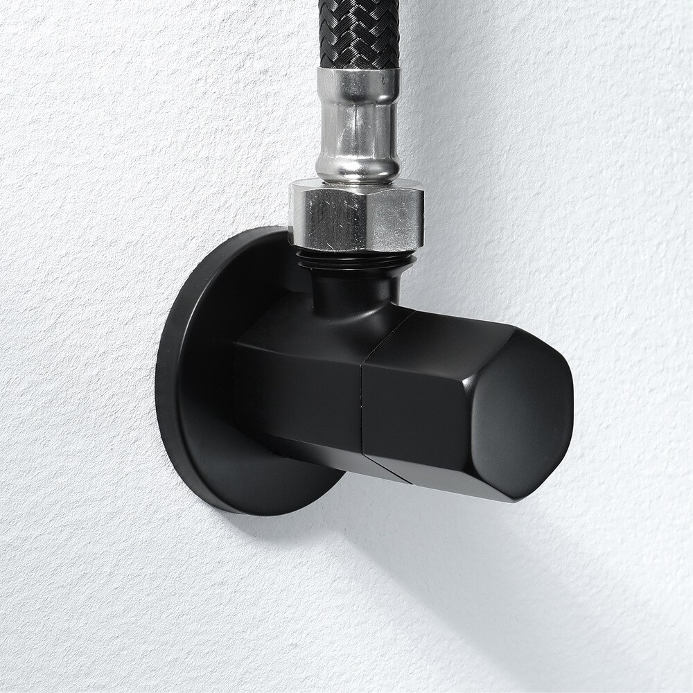 Black flash 100% brass angle valve cold Water stop valve bathroom kitchen Faucet installation accessories: Chocolate