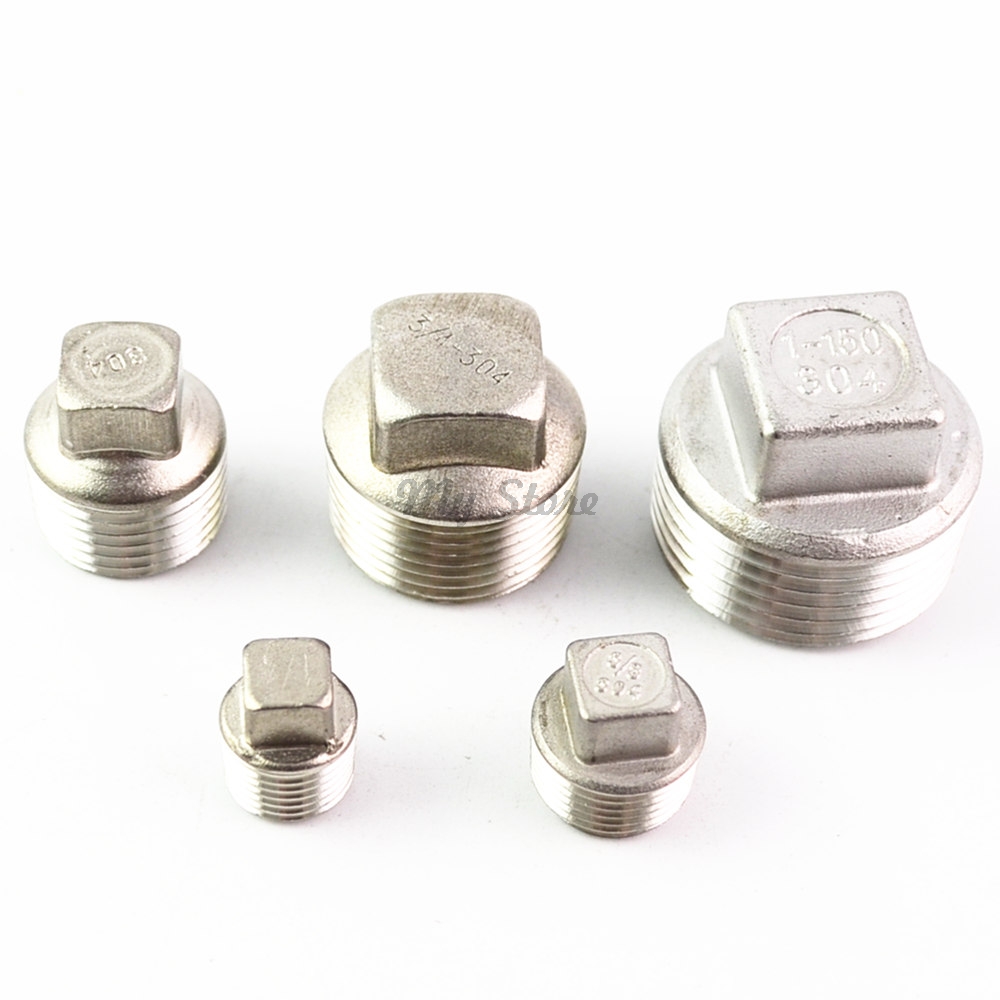 Conector de tubería de acero inoxidable 304, conector macho cuadrado de fundición, roscado