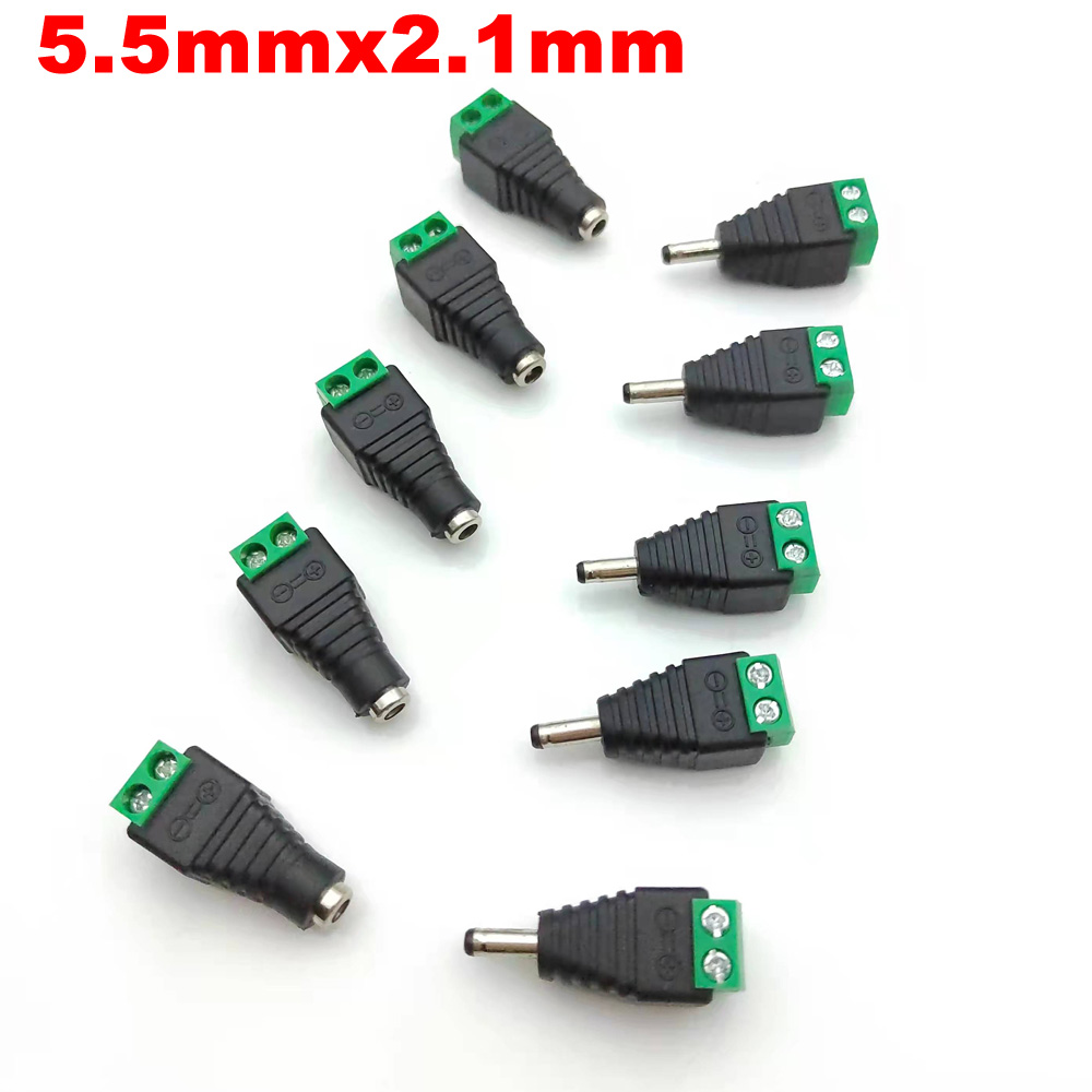 5pc 5.5mmx2.5mm 3.5mmx1.35mm Female Male DC Power Plug Adapter Female Plug Jack Adapter Connector Male Plug Socket