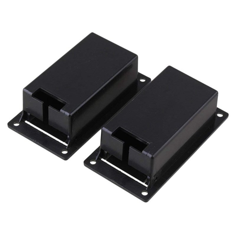 Guitar Bass 9V Battery Holder Compartment Cover Case Black Set of 10
