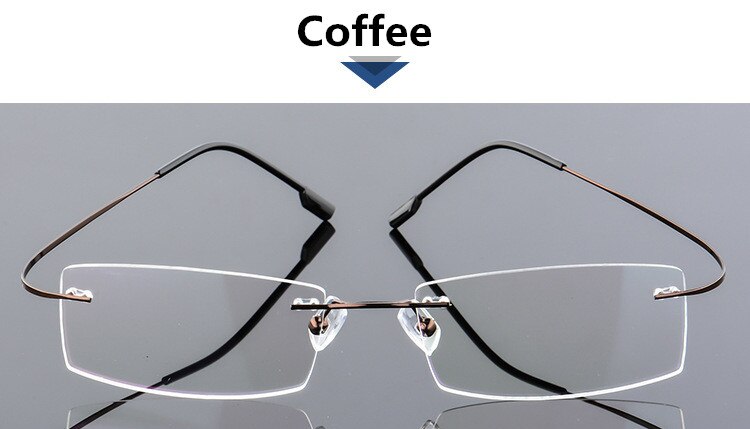 Brilmontuur Randloze Ultralichte Brillen Vrouwen Mannen Computer Optische Glazen Voor Mannelijke Vrouwelijke Transparant Clear Lens: C5  Coffee