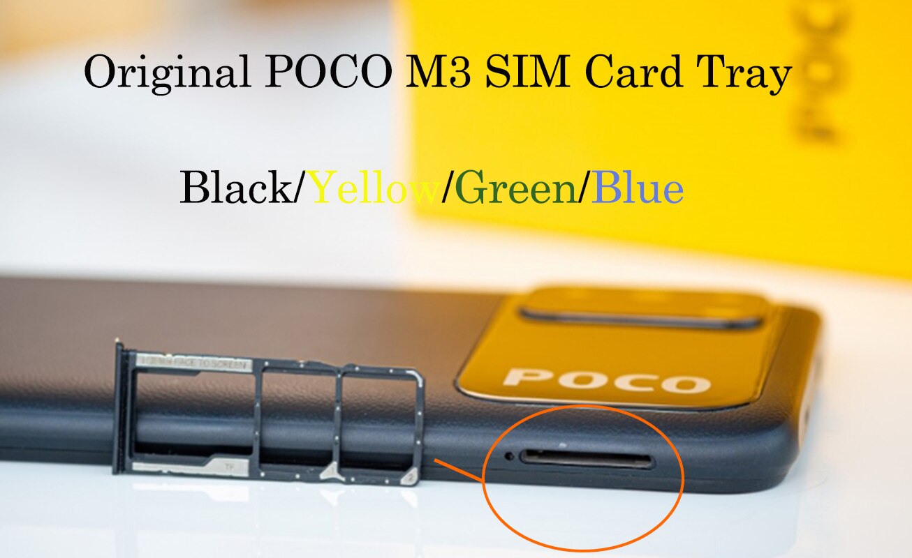 Originele Sim Lade Houder Voor Xiaomi Mi Poco M3 Sim Card Tray Slot Houder Adapter Socket Reparatie Onderdelen