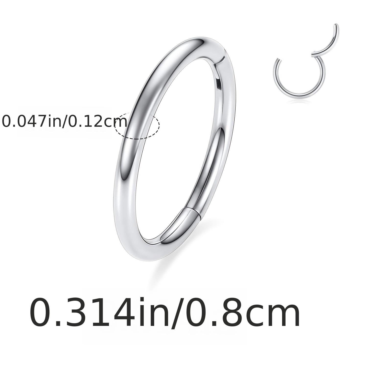 1 Pair Hypoallergenic Unisex Surgical Stainless Steel Small Cartilage Helix Hole Piercing Hoop Earrings Set for Men Women
