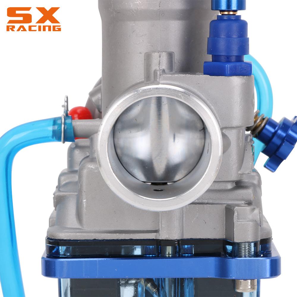 Motorcycle Universal Carburetor For Keihin PWK 28 30 32 34 MM 2T 4T Blue transparent cover bowl With Power Jet Dirt Bike