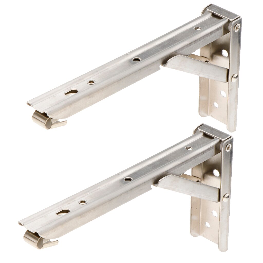 2 Stuks Folding Plank Beugels, Rvs Inklapbare Plank Beugel Voor Tafel Werkbank, Ruimtebesparend Diy Beugel