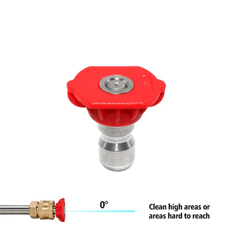Boquilla de pulverización para lavadora de alta presión, conexión rápida de 1/4 ", 0 15 25 40 65 grados, punta para boquilla de jabón de riego, limpieza de jardín, 1 Uds.: Chocolate