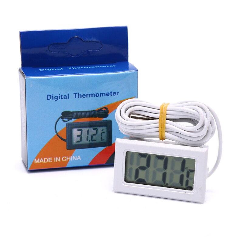 Termómetro Digital LCD higrómetro temperatura humedad medidor con sonda para vehículo terrario para reptiles pescado refrigerador de tanque
