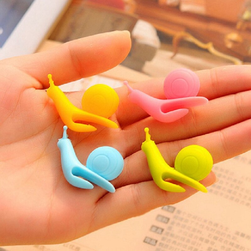 10pcs/lot Cute Snail Shape Silicone Tea Bag Holder Cup Mug Hanging Tool Cup Decoration Tool Candy Colors Set