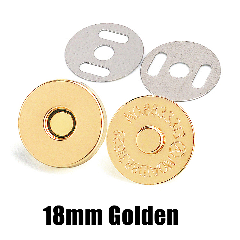 10 Pcs/Pack 14-18MM Magnetic Snap Fasteners Clasps Buttons Handbag Purse Wallet Craft Bags Parts Accessories: Black Nickel