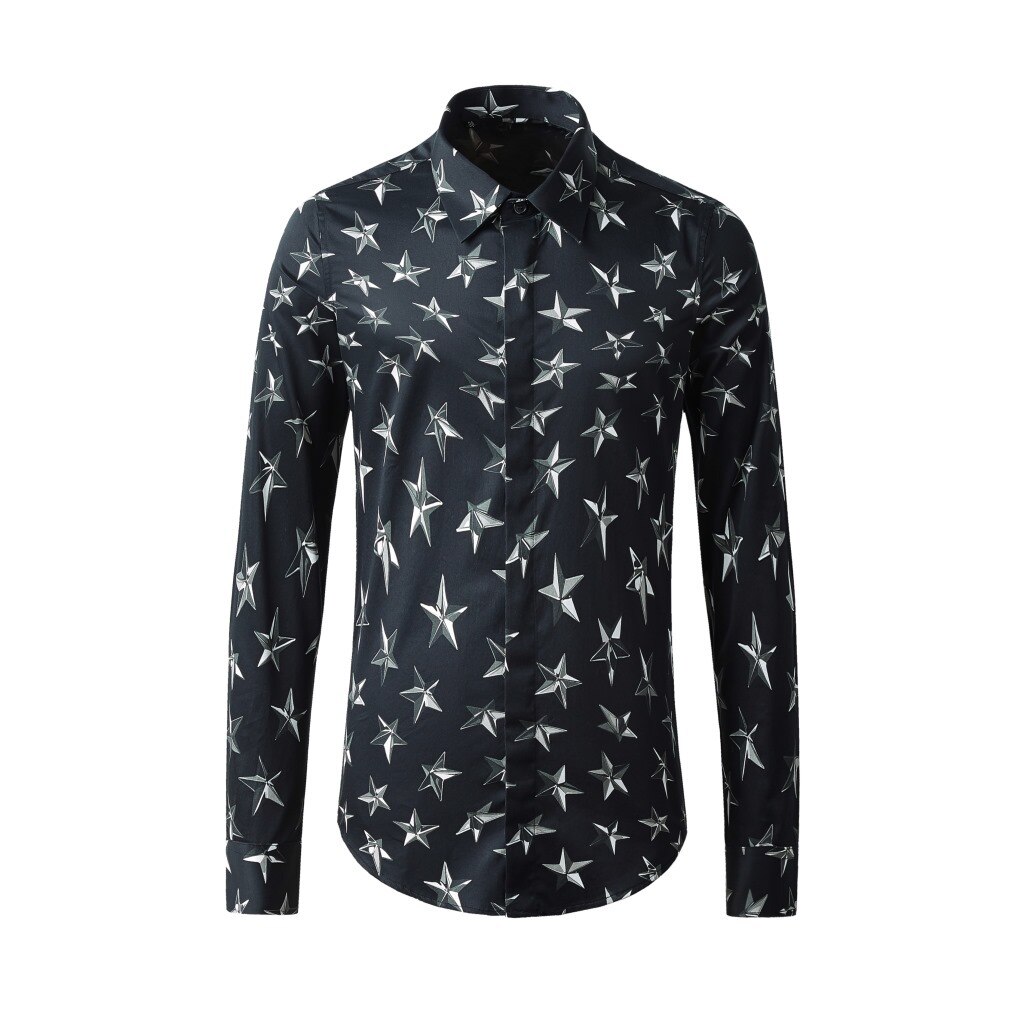 Chemises homme noir et blanc, imprimé pentagramme 3d , chemises habillées homme coupe slim, chemises homme grande taille 4xl: Noir / 4xl