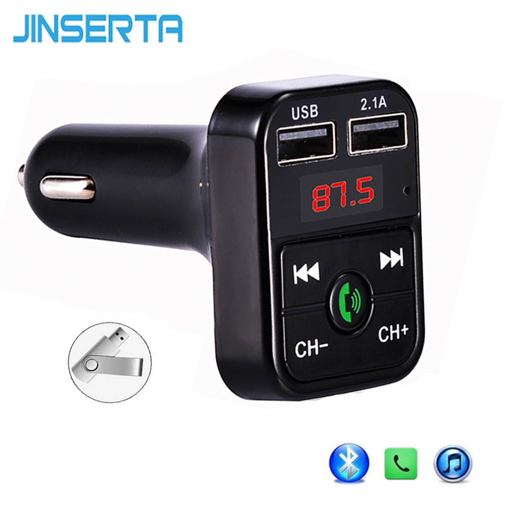 JINSERTA Auto Styling Bluetooth Fm-zender Handsfree Car Kit MP3 Speler TF Flash Muziek USB Charger