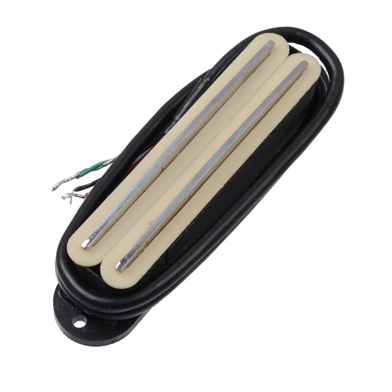 Double Coil Humbucker Pickup Sensitive Response and Clear Tone Single Pickup for Electric Guitar: Ivory with Silver