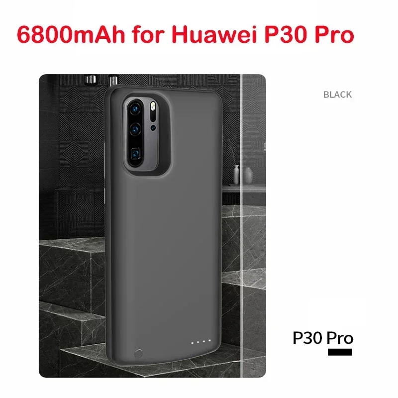 Custodia per caricabatteria di Backup esterna da 6800mAh per custodia per batteria Huawei P30 Pro P40 Pro per custodia per caricabatterie per banca di alimentazione Huawei P40 P30: Blu scuro
