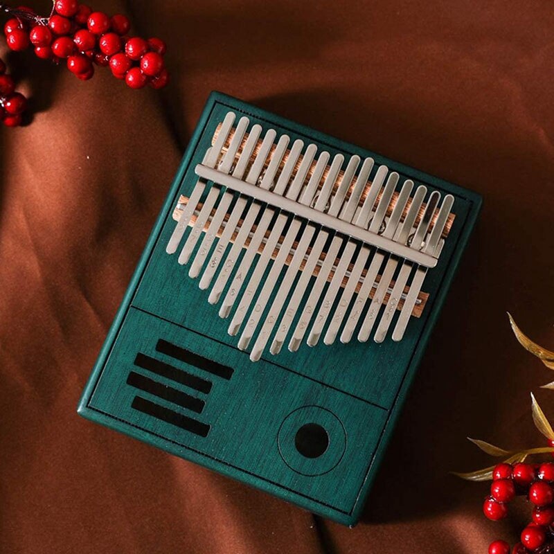 Kalimba 17 teclas pulgar Piano, dedo de madera Piano con Tune martillo, instrumento de música para principiantes niños adultos